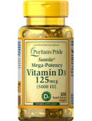 Купить Витамин D Vitamin D3 5000 IU 125 mcg (100 капс)